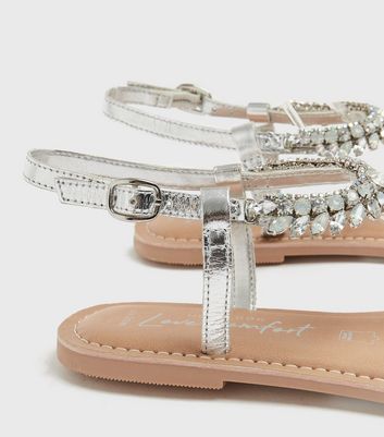 Diamante discount sandals flat