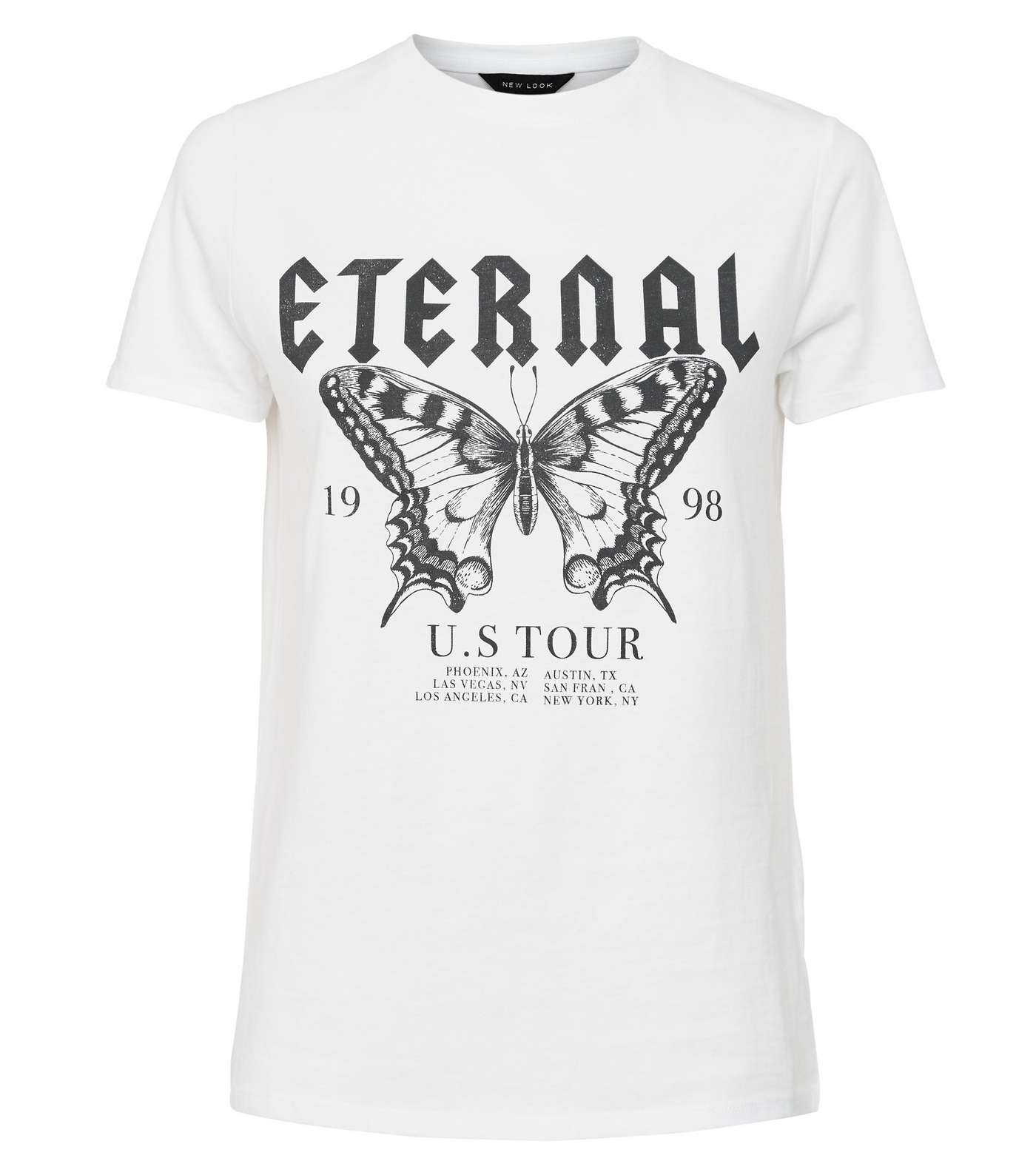 White Eternal Butterfly Slogan T-Shirt Image 4