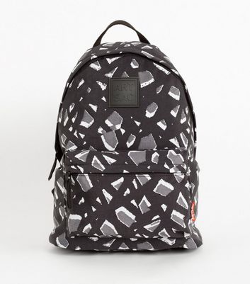 black geometric backpack