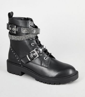 biker boots black