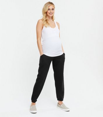 Maternity Black Jersey Over Bump Joggers