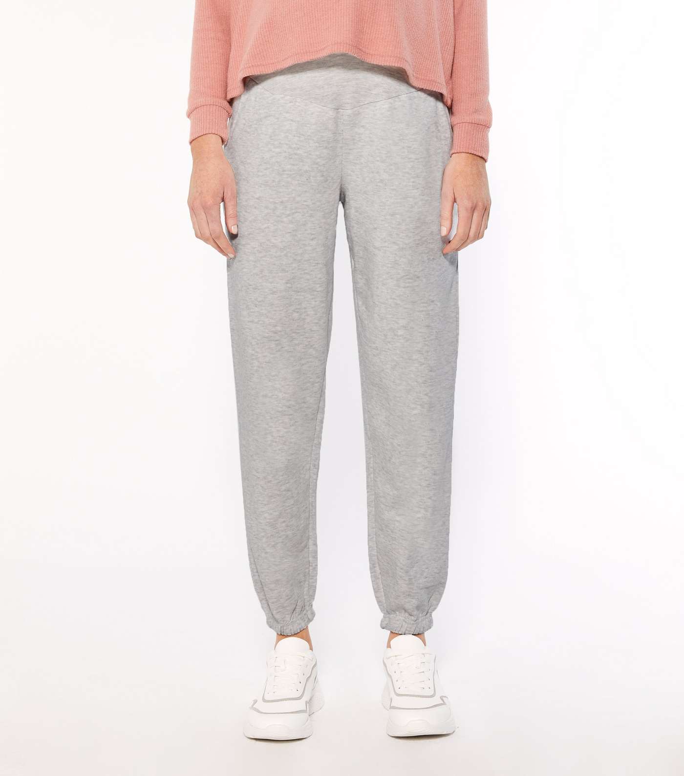 Maternity Pale Grey Jersey Over Bump Joggers Image 2