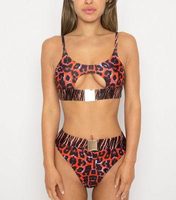 red leopard print swimsuit