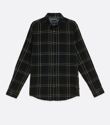 Image of Only & Sons Black Check Long Sleeve Shirt New Look