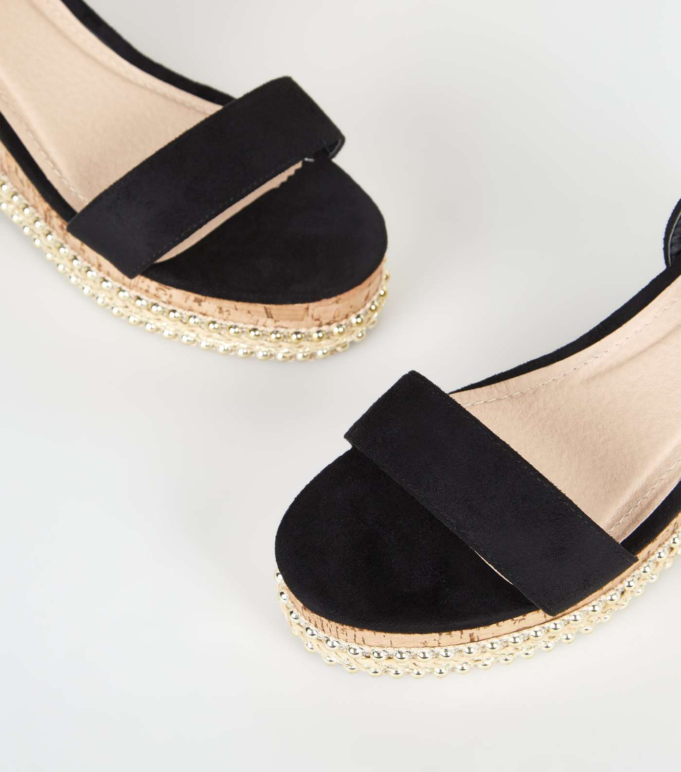 Black Espadrille Flatform Sandals Image 3