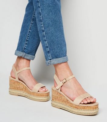 cream flatform sandals