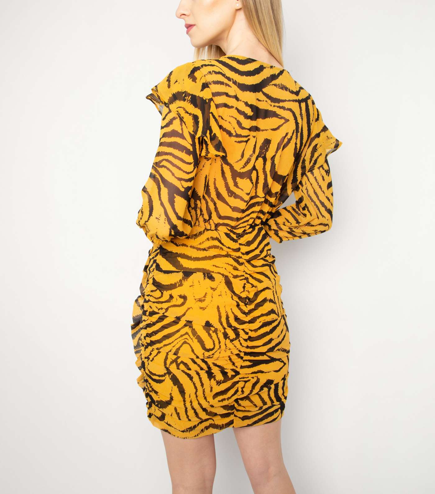 Another Look Yellow Zebra Print Mini Dress Image 3