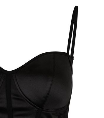 black crop bustier