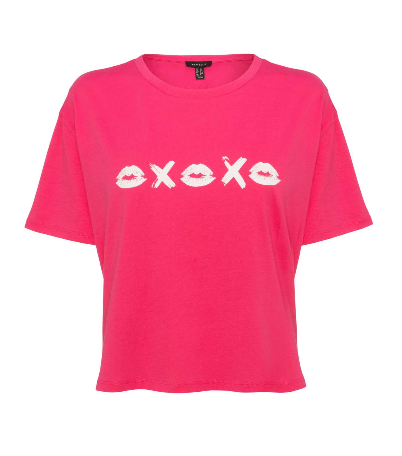 Bright Pink Kiss Print T-Shirt 