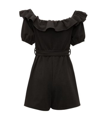 black frill playsuit