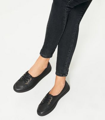leather slip on trainers