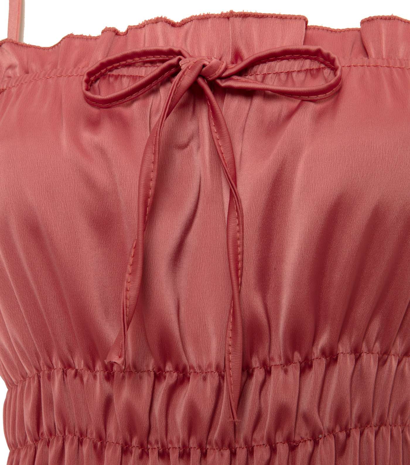 Cameo Rose Coral Satin Strappy Mini Dress Image 3