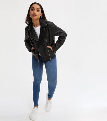 Petite leather clearance look jacket