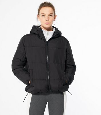 boxy puffer jacket black