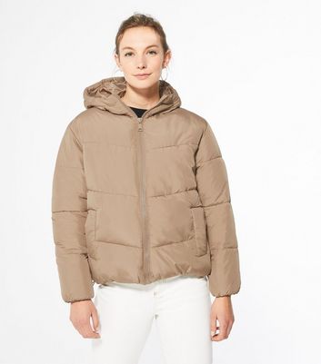Camel Hooded Boxy Puffer Jacket | New Look