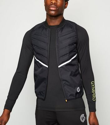 GymPro Black Quilted Sports Gilet New Look