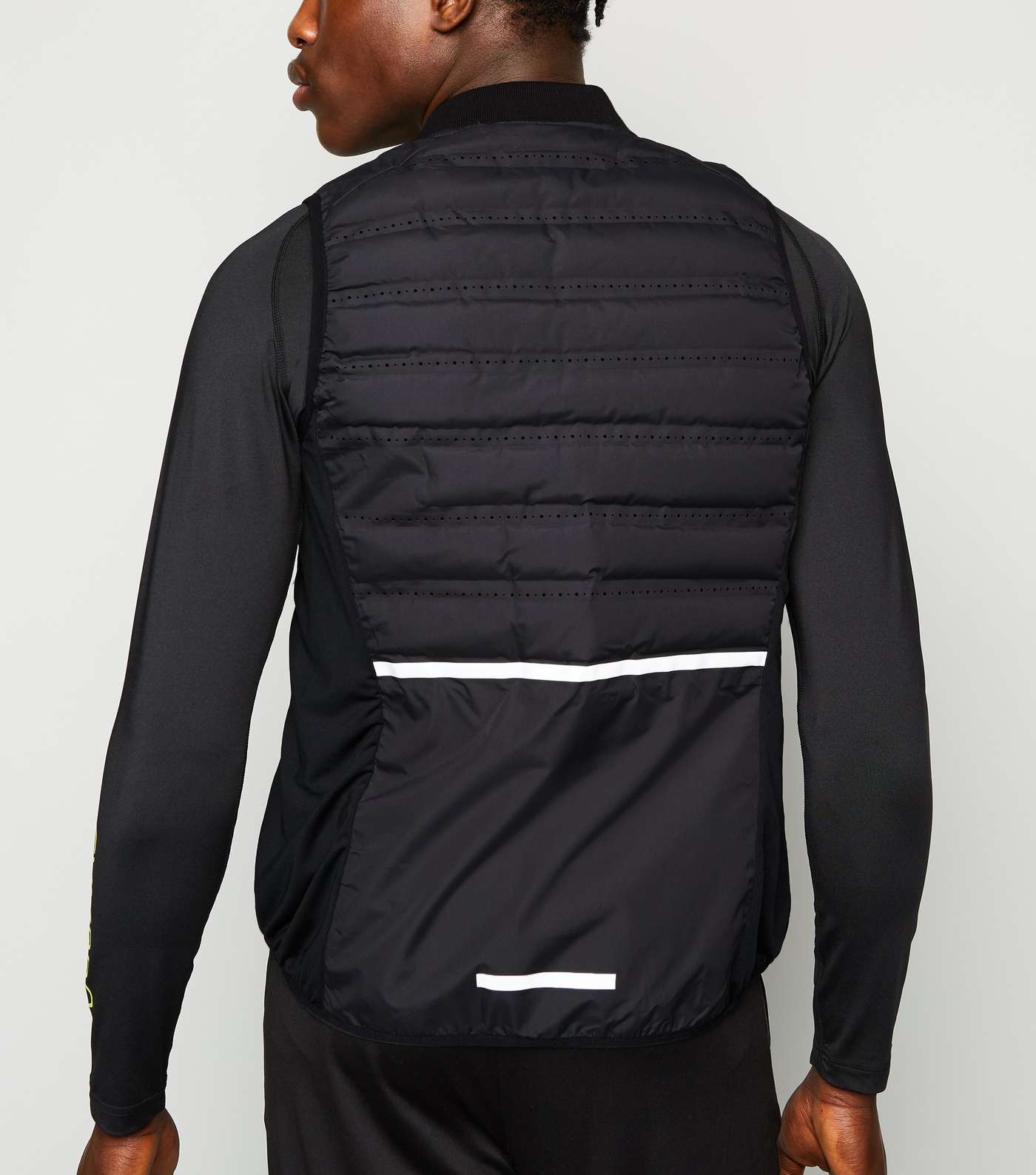 GymPro Black Quilted Sports Gilet Image 3