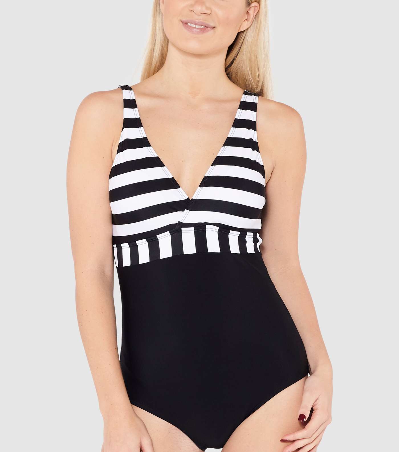 Beachcomber Black Stripe Wrap Swimsuit