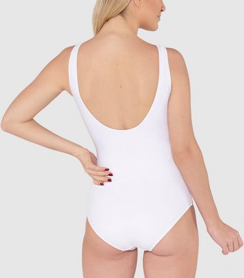 Image of Beachcomber White Belted Swimsuit New Look
