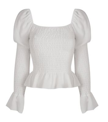 new look white peplum top