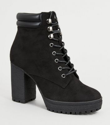 lace up block boots