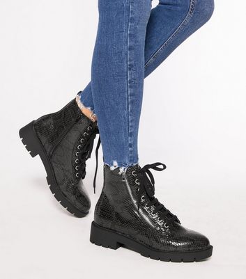 faux lace up boots