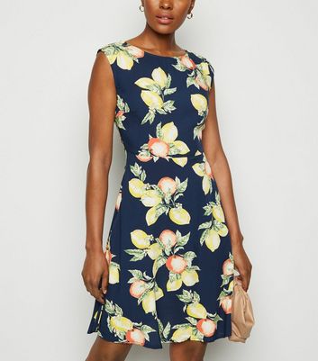 navy blue lemon dress