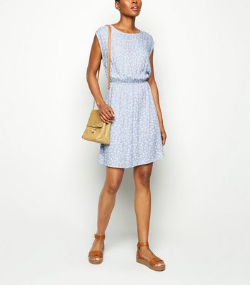 Image of Apricot Pale Blue Ditsy Floral Mini Dress New Look
