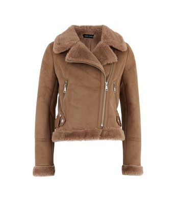 Suede jacket with fur on sale inside