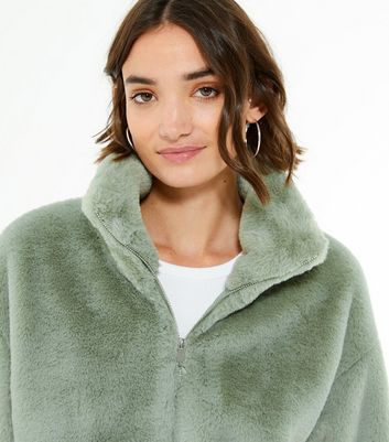 Light green shop fur coat