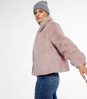 New look pink fur jacket hotsell