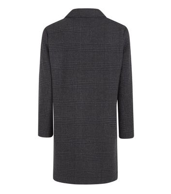Image of Dark Grey Check Pocket Formal Coat New Look