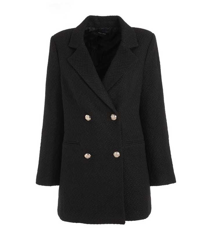 boucle double breasted coat