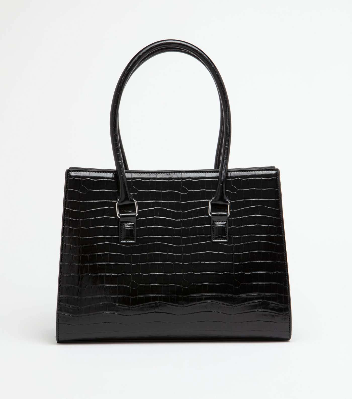 Black Faux Croc and Snake Tote Bag  Image 2