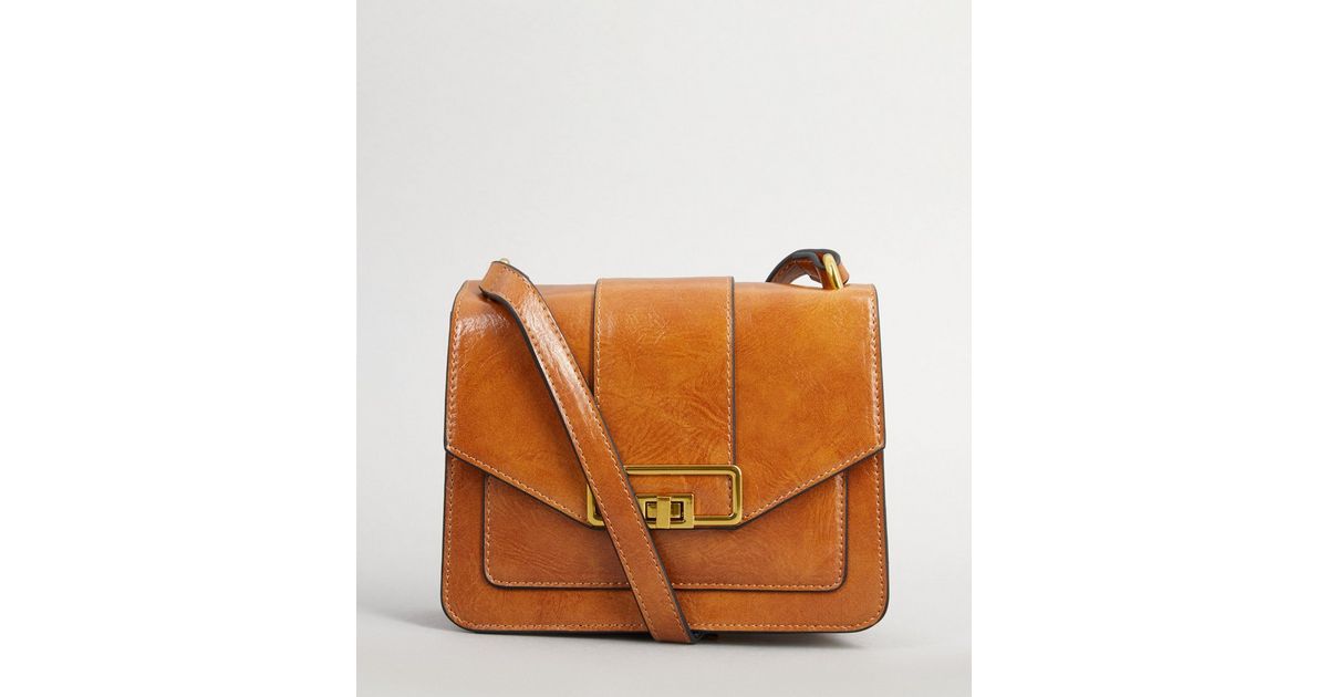 Tan LeatherLook Cross Body Bag New Look