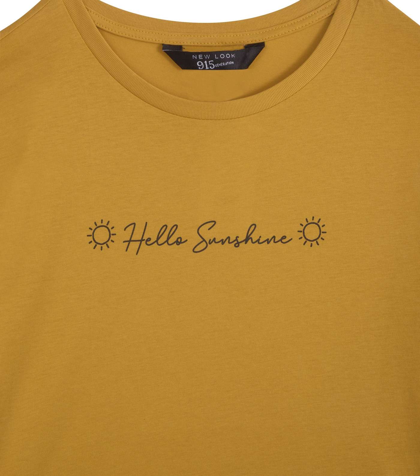 Girls Mustard Hello Sunshine Slogan T-Shirt Image 3