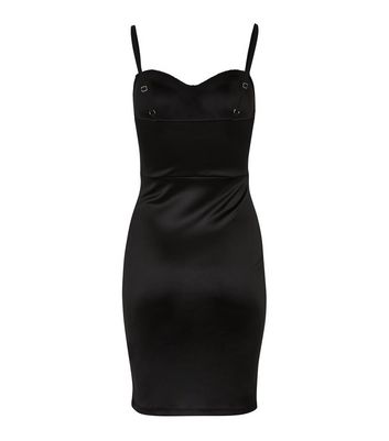 black satin bustier dress