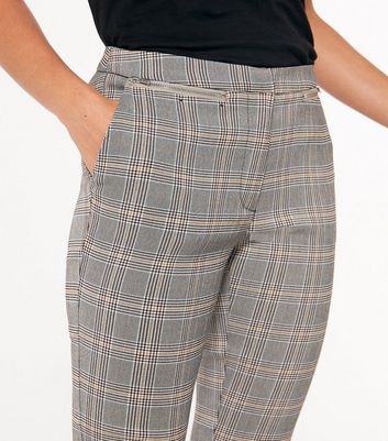 Buy Brown Check Taper Trousers from the Next UK online shop | Checked  trousers outfit, Shopping outfit, Outfits