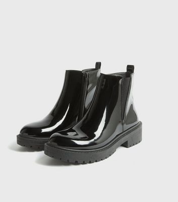 Patent ankle hotsell boots new look