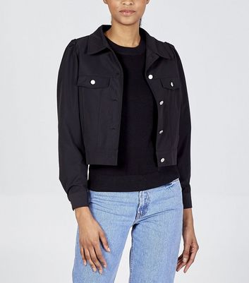 Black puff sleeve top jacket