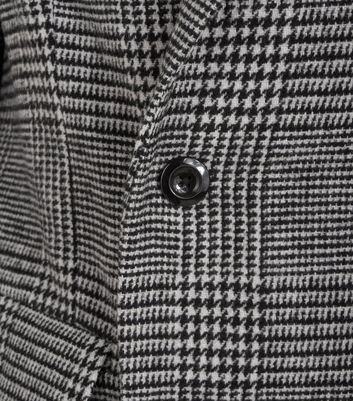 Image of Grey Check Double Breasted Formal Coat New Look