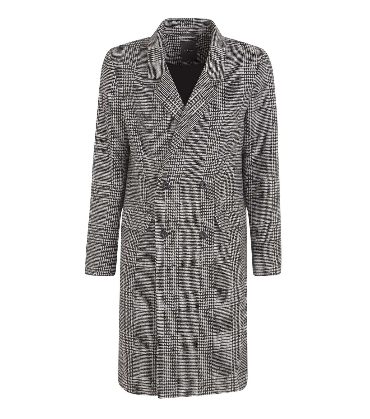 Grey Check Double Breasted Formal Coat Image 5