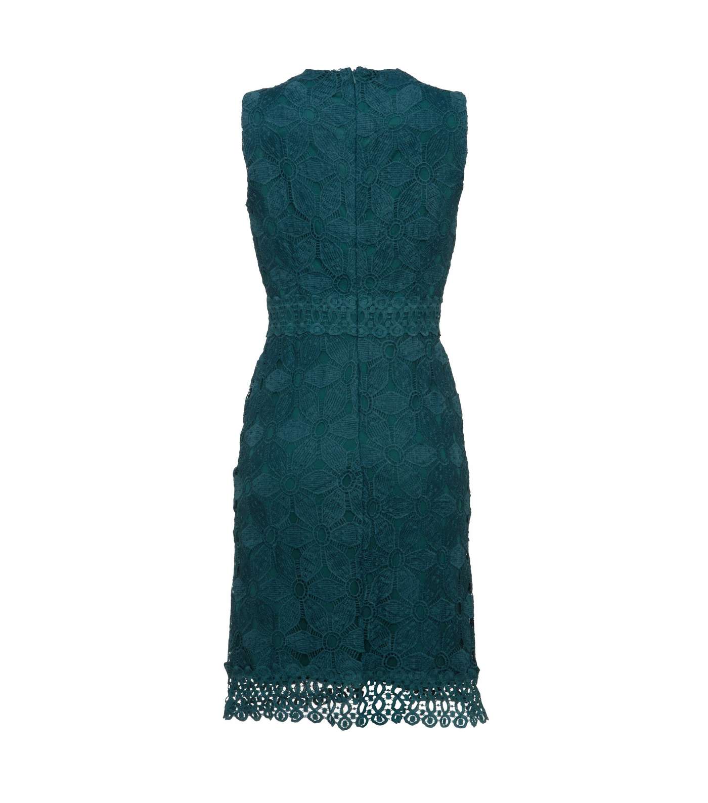 Apricot Dark Green Lace Crochet Midi Dress Image 6