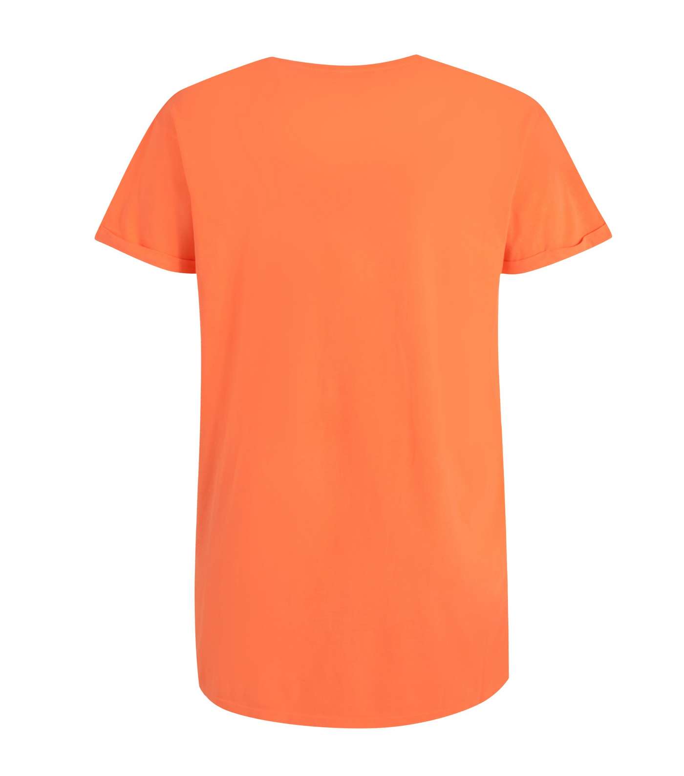 Curves Orange Short Sleeve Long T-Shirt Image 2