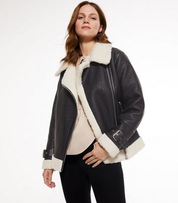 New look aviator jacket black online