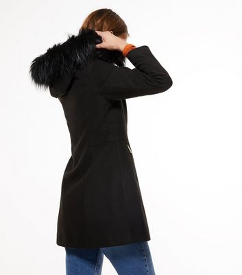 faux hood coat