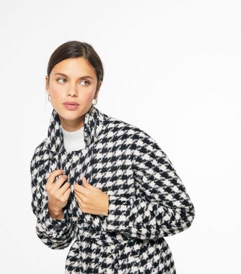 Black and white dogtooth coat sale