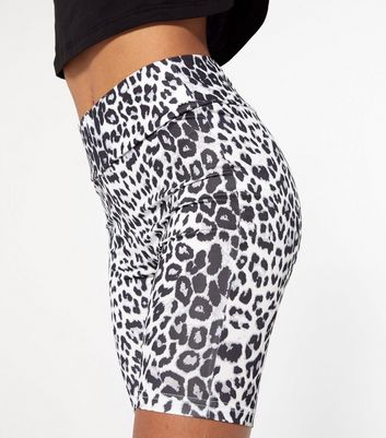 womens leopard print cycling shorts