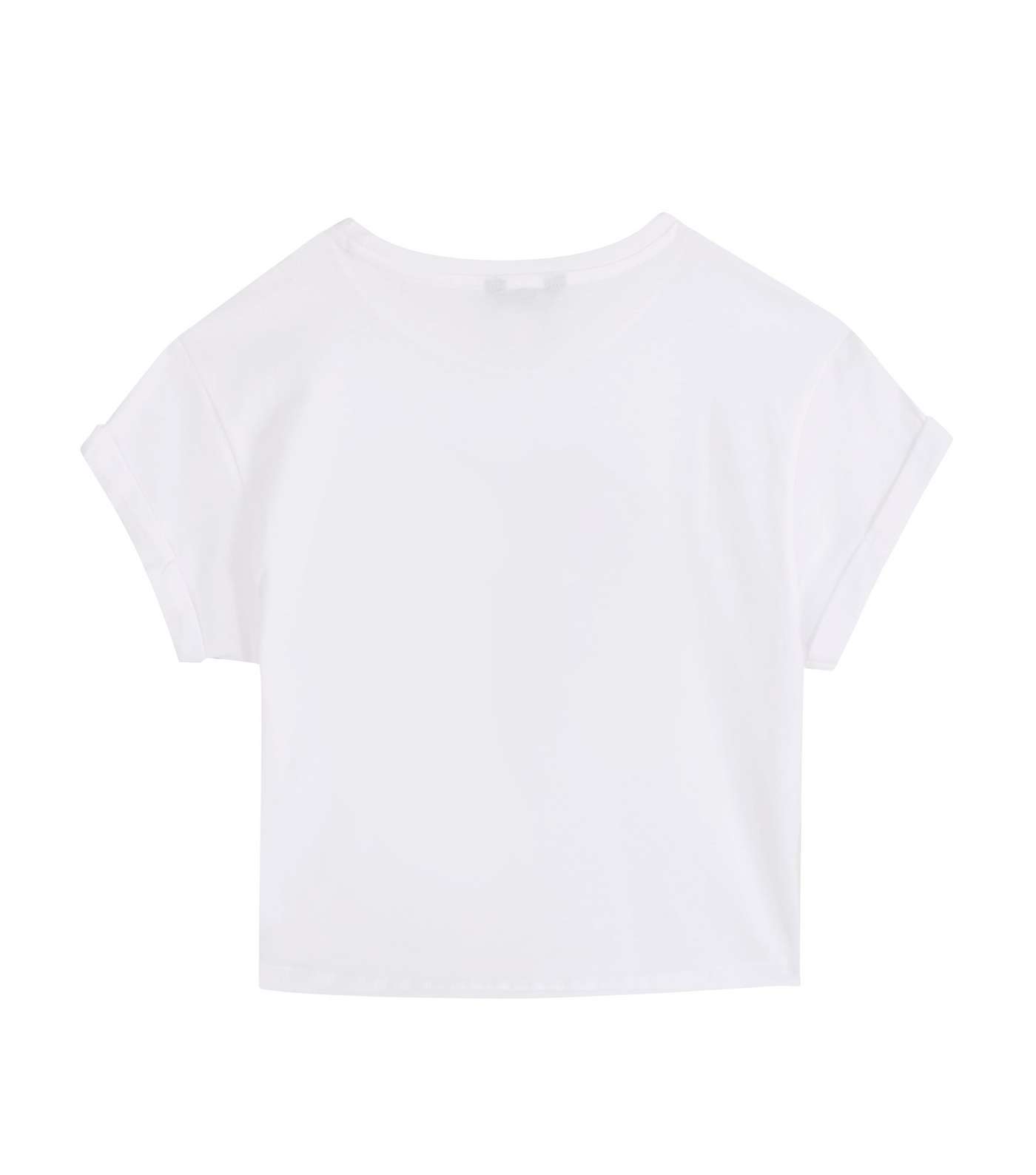 Girls White Paw Print Logo T-Shirt  Image 2