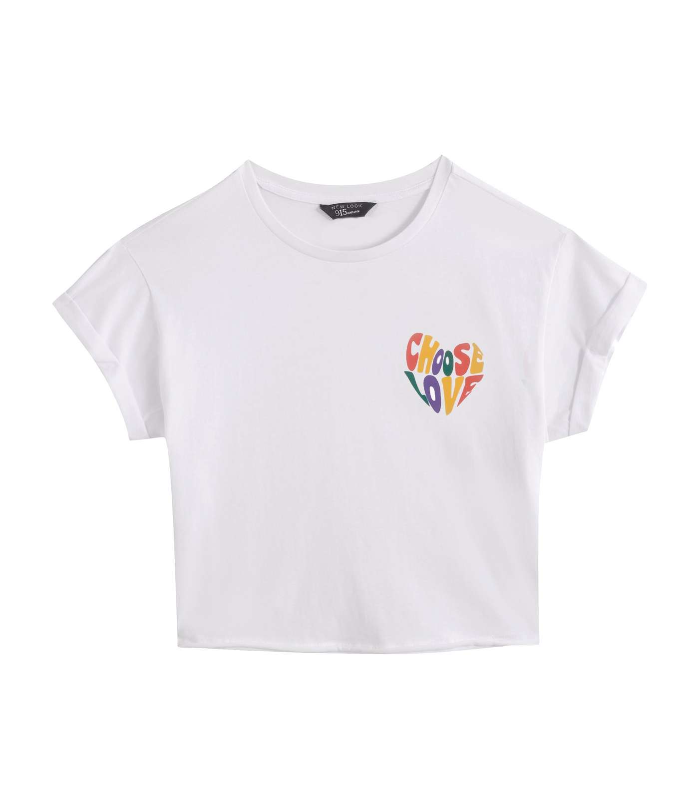 Girls White Choose Love Slogan T-Shirt
